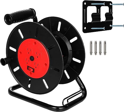 Suraielec Extension Cord Reel with 15 AMP Circuit Breaker and Multiple Outlets