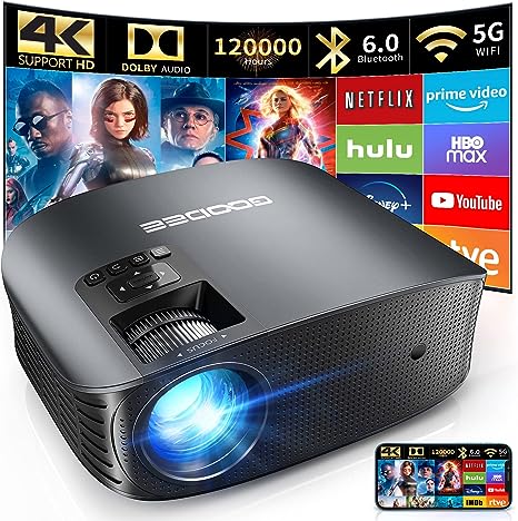 GooDee Projector 4K with WiFi and Bluetooth Supported
