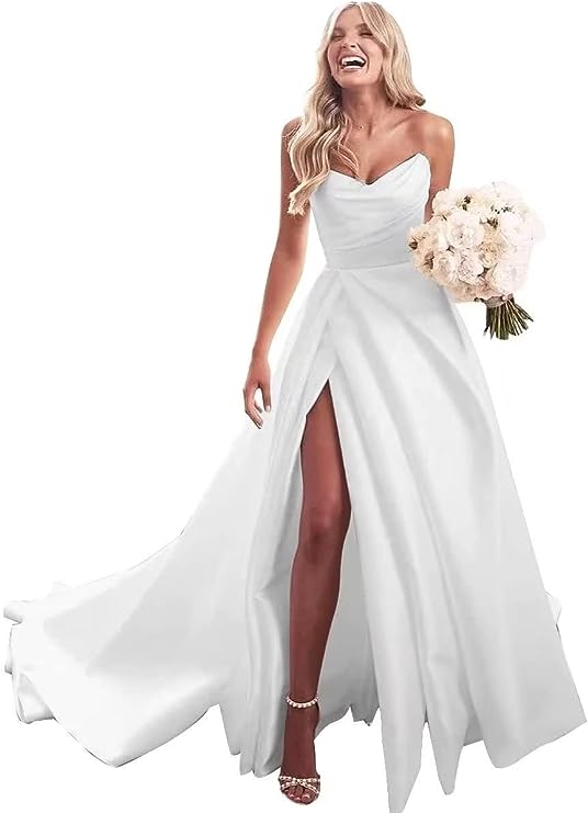 homdor Strapless Wedding Dress for Bride