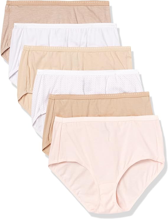 Hanes Ultimate womens 6-pack Breathable Cotton Panty Briefs (White)