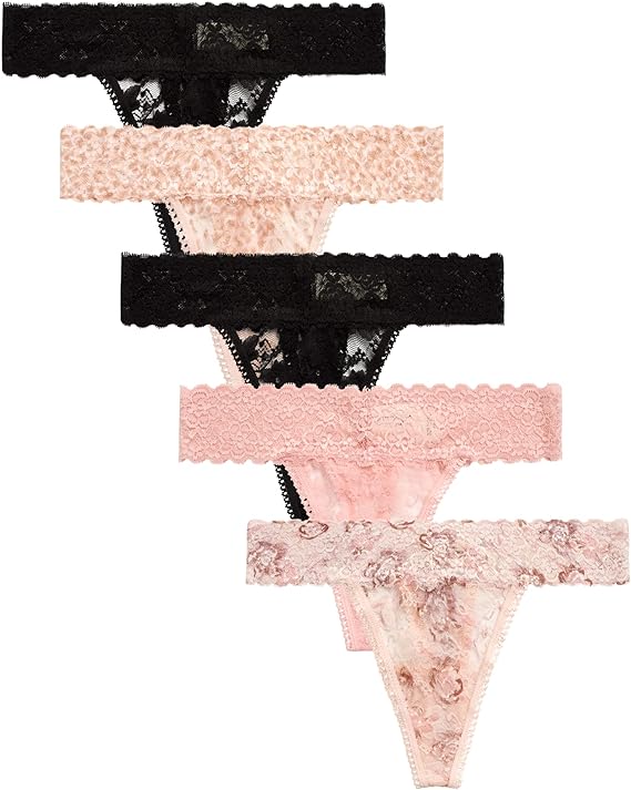 Jessica Simpson Women's 5 Pack Thong Panties