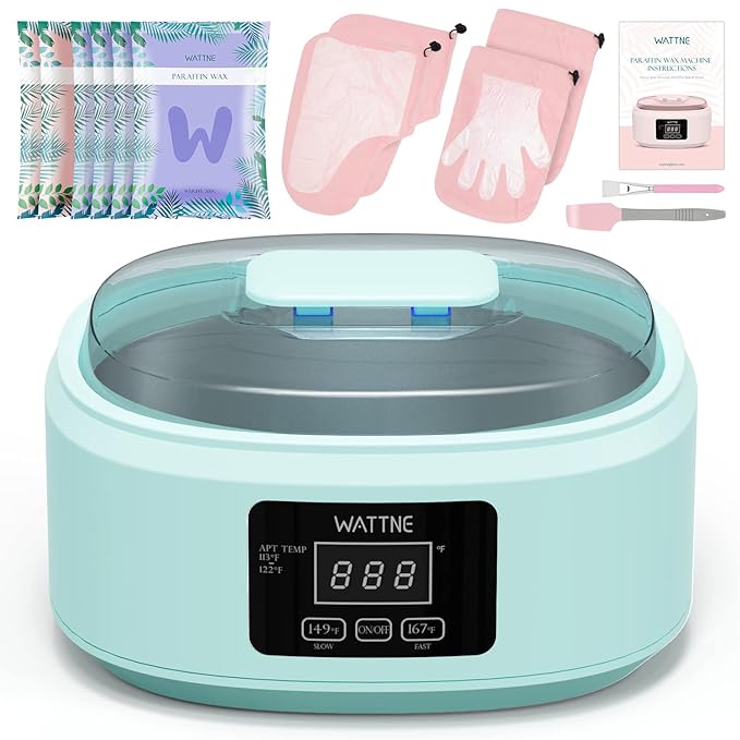 Paraffin Wax Machine for Hand and Feet -Paraffin Wax Warmer Moisturizing Kit Auto-time and Keep Warm Paraffin Hand Wax Machine for Arthritis (green) by Wattne