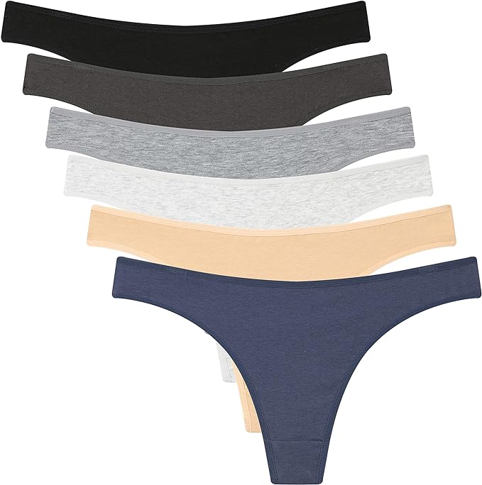 6 Pack Women's Cotton Thongs Underwear