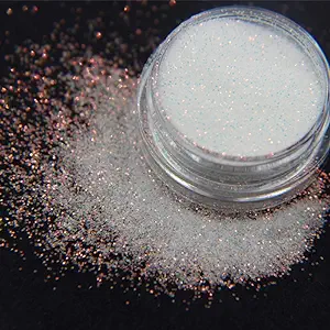 White Rainbow Nail Glitter Powder for Nail Art