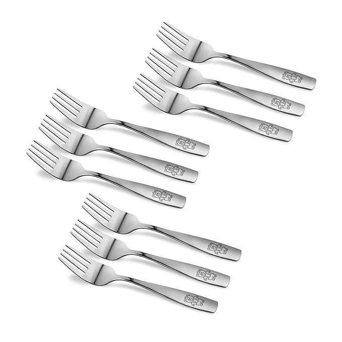 Stainless Steel Kids Cutlery Forks Set of 9