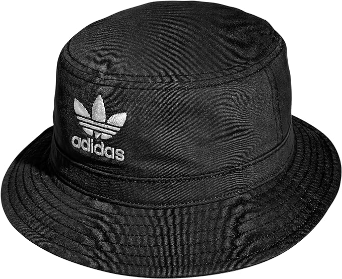 adidas Originals Washed Bucket Hat, Black/White