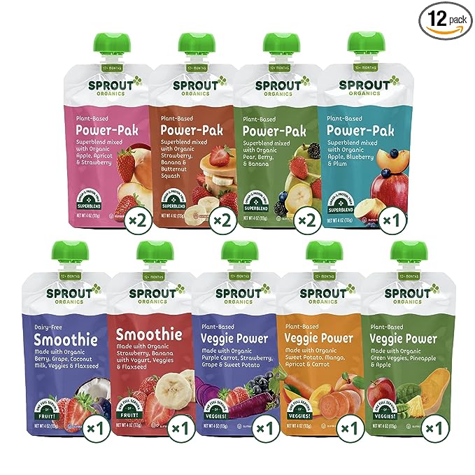 Sprout Organic Baby Food, 12 Count